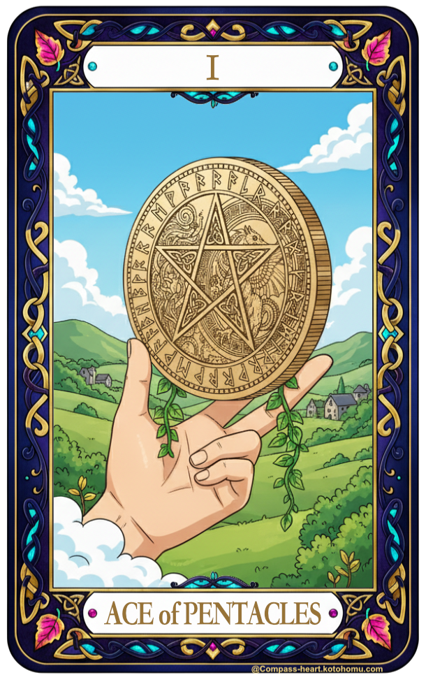 ことほむコンパスハートのACE of PENTACLES