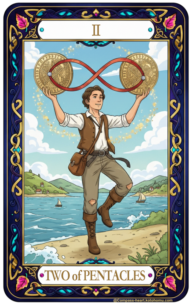 ことほむコンパスハートのTWO of PENTACLES