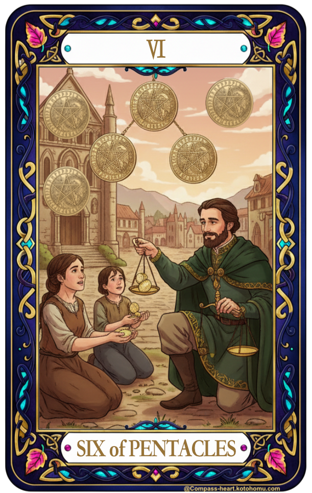 ことほむコンパスハートのSIX of PENTACLES